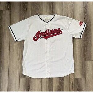 Cleveland Indians Carlos Santana #41 Promotional White Jersey Shirt Sugardale XL